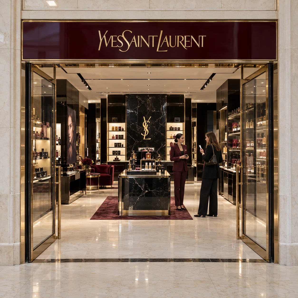 Entrada del salón Yves Saint Laurent